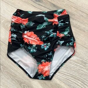 COCOSHIP Tropical Print high waisted Bikini Bottom